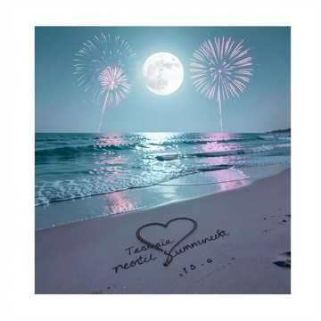 夏日海滩，夜晚星空