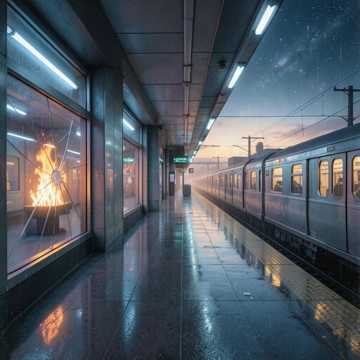 末班地铁霓虹熄灭