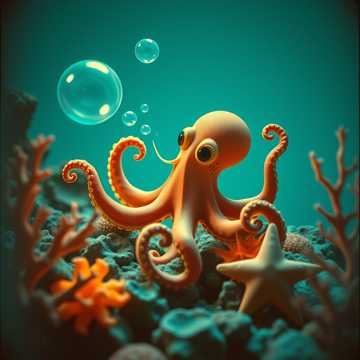 章鱼泡泡问候