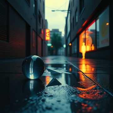 藏在雨里的小孩