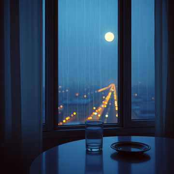 把月亮留在窗外