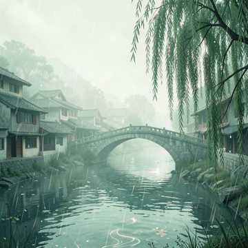 烟雨小镇午后