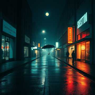 夜色里漫步的人