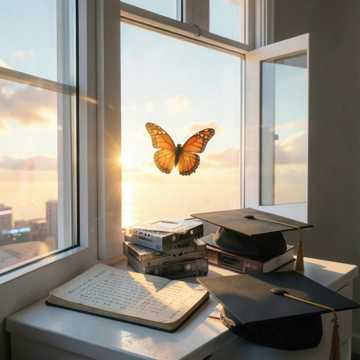 窗边蝴蝶