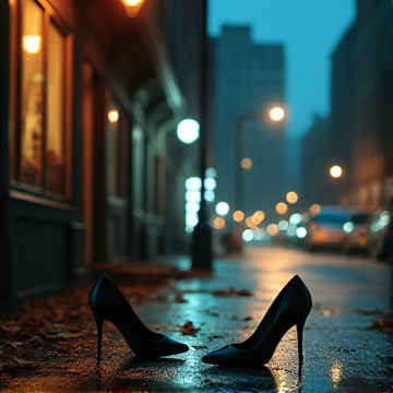 空街独舞的灯影