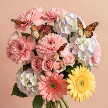 粉色康乃馨簇拥