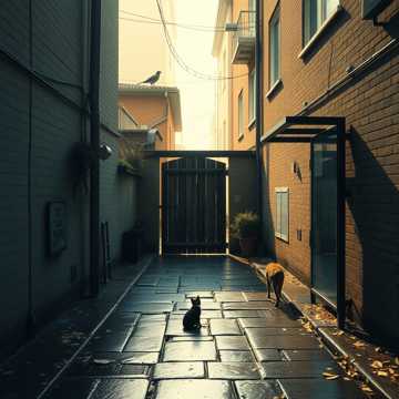 春雨路醒来的阳光