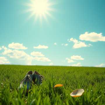 蓝天下的绿草地