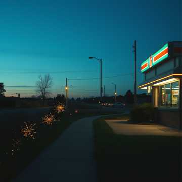 夏天微风拂过萤火虫的夜晚