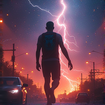 霓虹打节拍的鼓