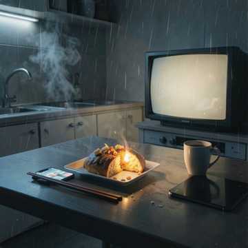 半夜的外卖还热着