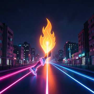 Fluorescent Laces Flame