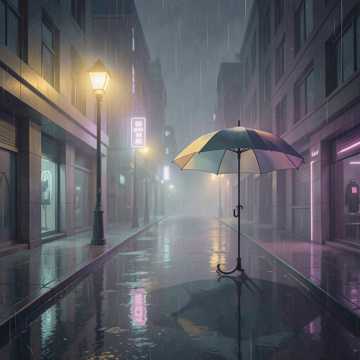 街灯拉长嘅身影