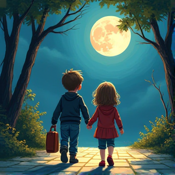 遛着月亮接你放学