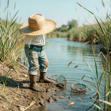 抓鱼摸虾抓泥鳅