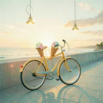 夏天单车与冰激凌