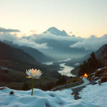 高山下的雪莲花