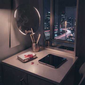 夜半口红印