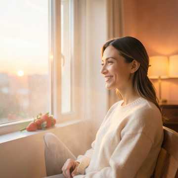 晨光吻过的侧脸