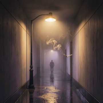 路灯陪烟等风起