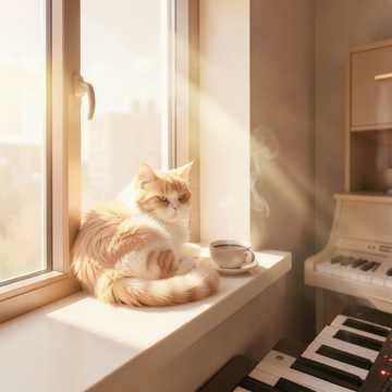 毛团蹭过咖啡香