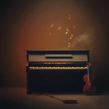 旧钢琴上的雨痕