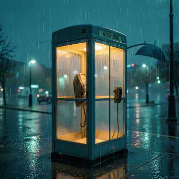 雨夜电话亭