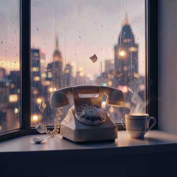 碎瓷上的电话线