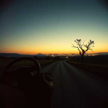 蛇皮袋后的方向盘