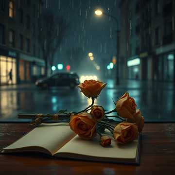 雨停后的那束花