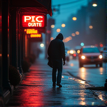 空街独舞的灯影