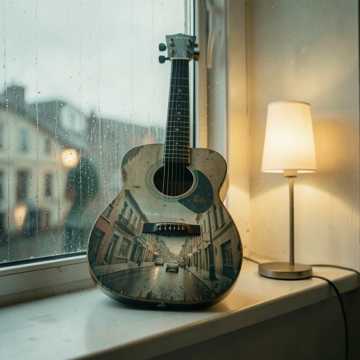 旧吉他上的指纹