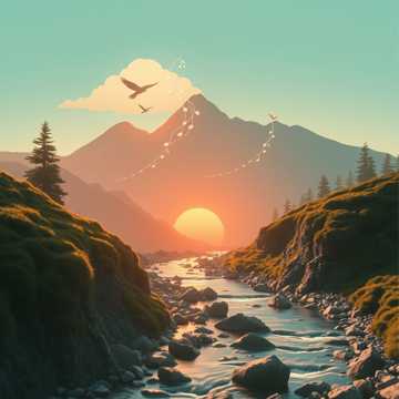 云雀驮着群山飞