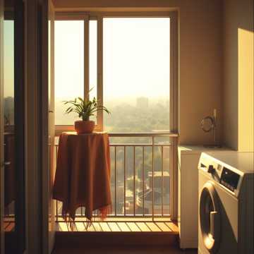 阳台上的空花盆