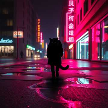 霓虹碎在柏油路