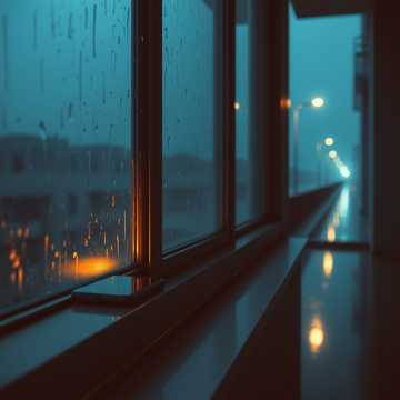 雨夜窗台