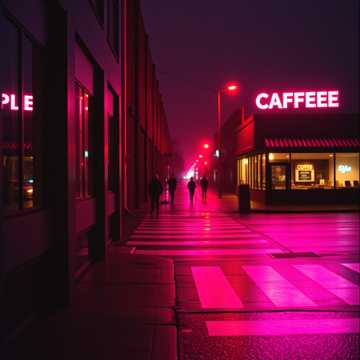 霓虹碎在柏油路