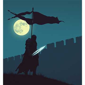 半面寒光照铁衣