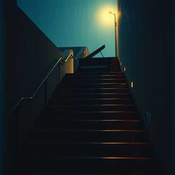 月光浸湿的台阶