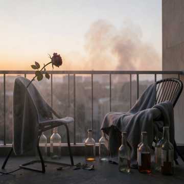 碎烟灰沉进酒杯