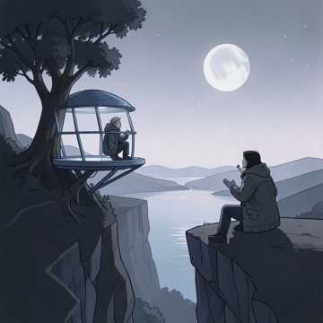 山月赖着不走
