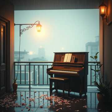 茉莉花瓣钢琴雨