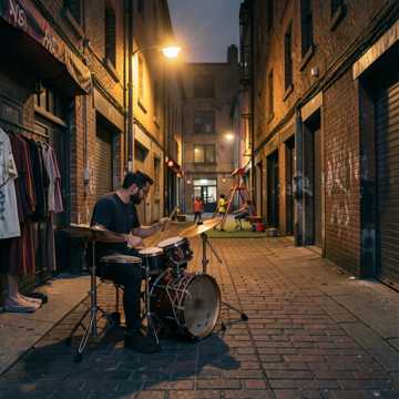 二手鼓皮旁的身影