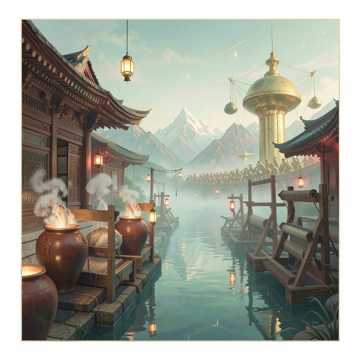 卤鹅香染夏布谣