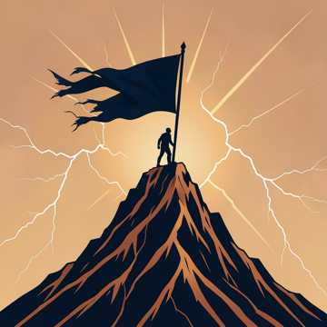 把旗帜插进云层