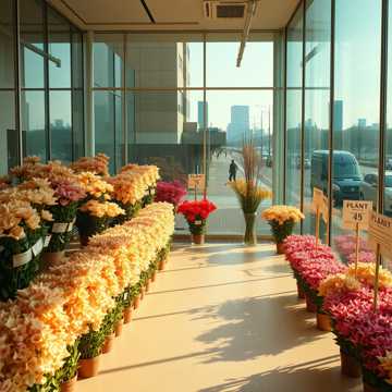 仿真花的样品间