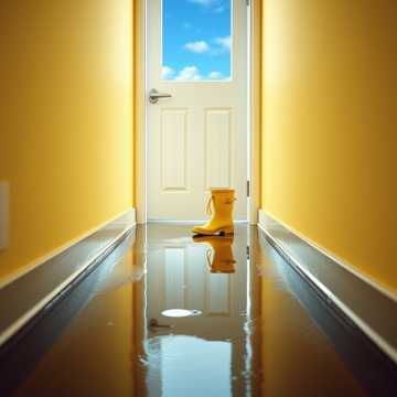 九岁的雨鞋小水坑