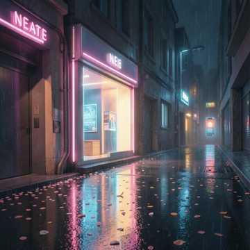 霓虹未眠的街影