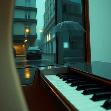 旧钢琴旁还下着雨
