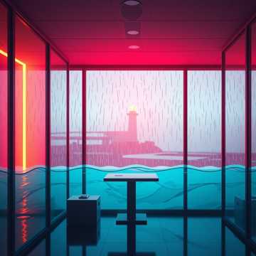 写字楼里的潮汐灯